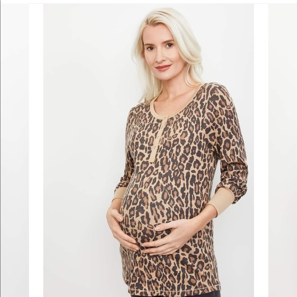 COPY - Splendid Leopard Maternity Henley